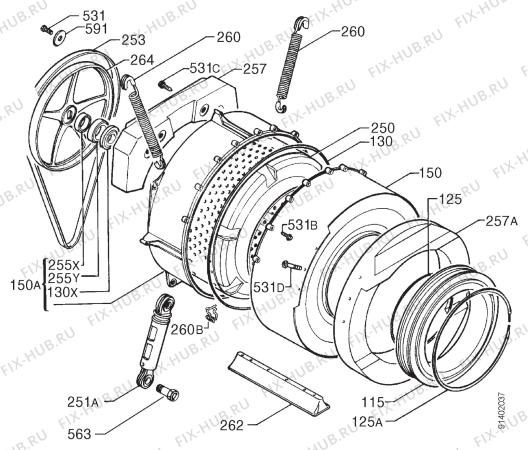 Взрыв-схема стиральной машины Rex R8LA - Схема узла Functional parts 267